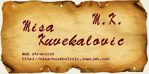 Miša Kuvekalović vizit kartica